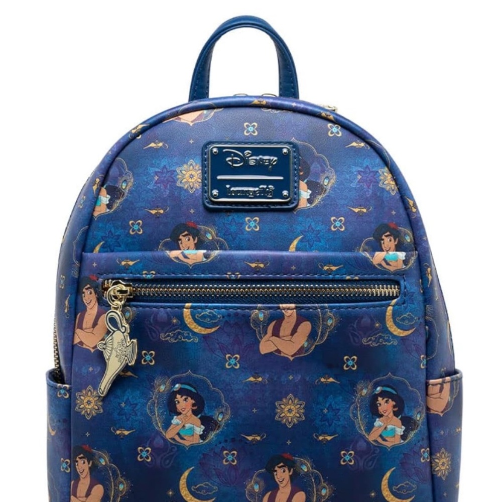 Loungefly Disney Aladdin Jasmine Mini Backpack AOP Magic Lamp Exclusive